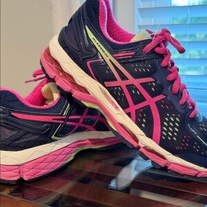ASICS Women's Athletic Shoes - Navy, Pink, and Lime